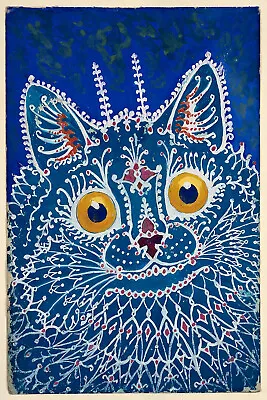 Louis Wain - A Cat In Gothic Style (1925) - Painting Photo Poster Art Print Gift • £10.95