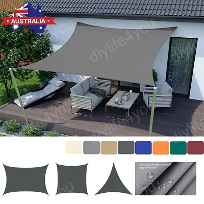 $47.59 • Buy Heavy Duty Sun Shade Sail Garden Awning Canopy Sunscreen 98% UV Block Waterproof