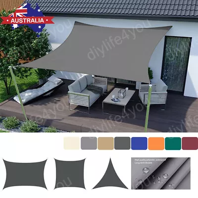 Heavy Duty Sun Shade Sail Garden Awning Canopy Sunscreen 98% UV Block Waterproof • $21.49