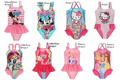 £6.75 • Buy Girls DISNEY Minnie Mouse, Little Pony, Hello Kitty, Princess Swimsuit Swimwear