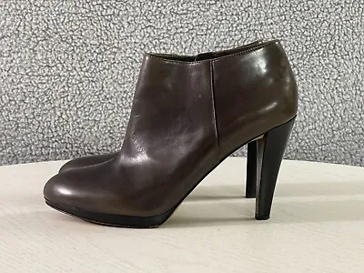 Via Spiga Ankle Boots Womens Size 9M Brown Leather Zip High Heel Italy Booties • $34.99