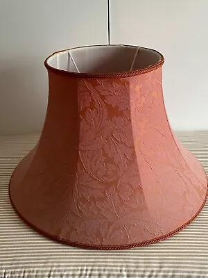 Vintage Medium Size Tera Cotta Damask Lined Lampshade • £40