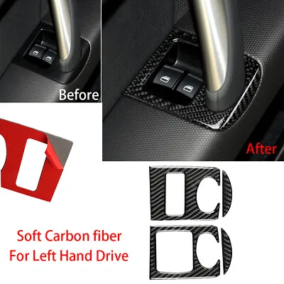 Carbon Fiber Window Lift Switch Button Trim For Audi TT 8N 8J MK123 TTRS 2008-14 • $19.31