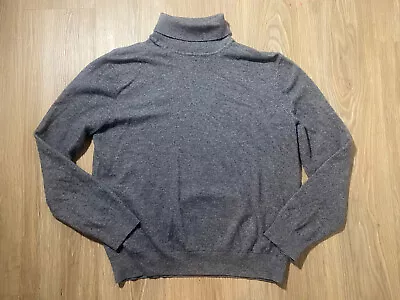 Mango MNG Mens Gray Sweater Turtle Neck Cashmere Wool Size XL • $31.50