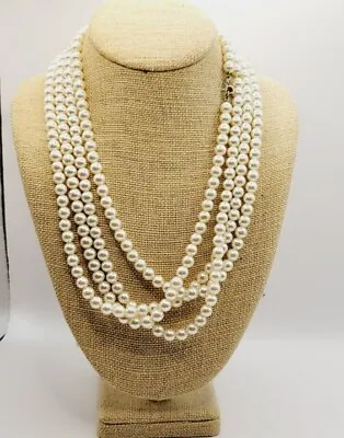 Vintage Sarah Coventry Faux Pearl Beaded Extra Long Necklace 90 In • $35.10