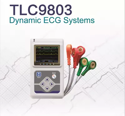 USA CONTEC 3 Channel Holter ECG SystemPC Software 24 Hours RecorderFDATLC5007 • $299