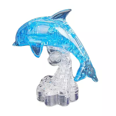 DIY 3D Crystal Puzzles Jigsaw Puzzles Blue Dolphin Model For Kids Developing • £6.98