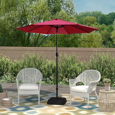 Outdoor 9ft Patio Umbrella With Crank And Tilt - Red • $25