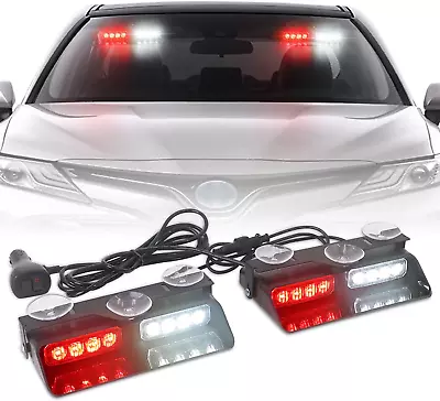 2 In 1 Emergency Dash Lights Red White Volunteer Firefighter Lights Warning  • $42.98