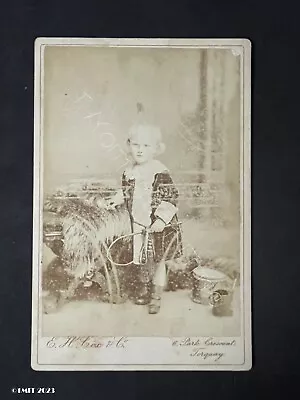 £7.95 • Buy Cabinet Card Child Toy Drum Waterman, By Cox Torquay Antique Victorian Photo