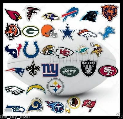 Nfl License Football Team Logo Design Indoor Sticker Laptop Cell Phone You Pick • $2.50