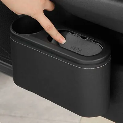 $21.50 • Buy Car Trash Can Bin Hanging Garbage Case Cup Holder Leather Storage Box Organizer
