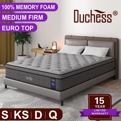 $159 • Buy Duchess QUEEN DOUBLE KING SINGLE Mattress Bed Euro Top Pocket Spring Medium Firm