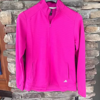 Adidas Golf Essential Ribbed Layering Full Zip Jacket Women's Fuschia S M L NWT • $42.95