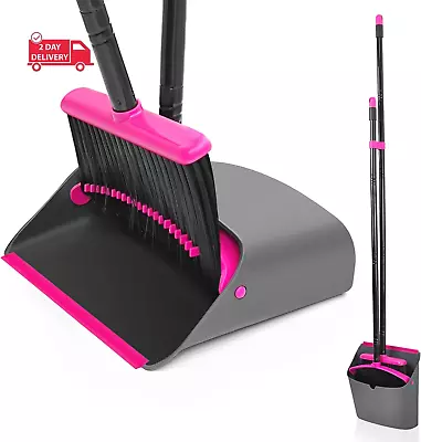 Broom With Dustpan Combo Set Long Handle Lightweight Indoor Broom Set Upright • $37.70