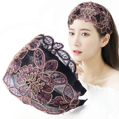 Printed Toothed Flower Silk Head Hoop Headband Hair Bands Hair Accessories • $5.37