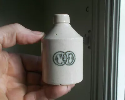 C&d Emb 3  Stoneware Miniature Jug Ink Or Mercury Bottle • $35