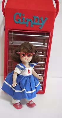 Vintage Vogue Ginny Doll In Her 1954 Medford Tagged Dress Gadabout Case Red Felt • $65