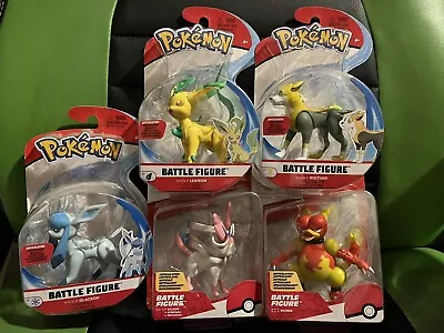 Pokemon Battle Figure Lot Of 5 Figures - Glaceon/Sylveon/Leafeon/Magmar/Boltund • $89.97