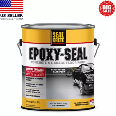 Garage Floor Paint VOC Concrete Epoxy Gray Coating Acrylic Basement Driveway New • $37.97