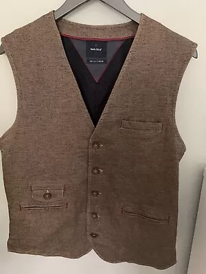 White Stuff Brown/Gold Cotton Country Gents Waistcoat Size M Pristine • £20