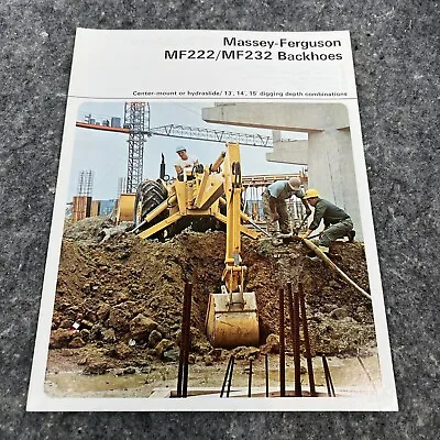 Original Massey Ferguson MF222 MF232 Backhoe Brochure Manual 373/466-35-2 • $15