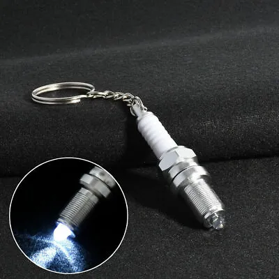 Metal Fashion Men LED Key Chain Spark Plug Keyfob Keychains Car Keyring Key Ring • $2.81