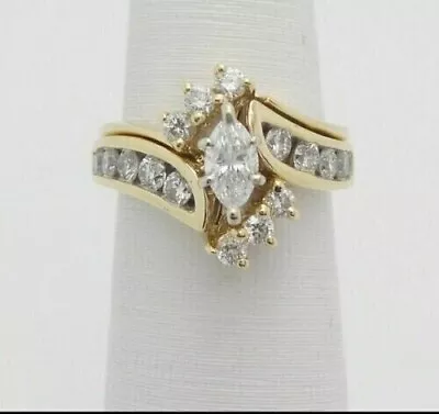 2.50Ct Marquise Cut Lab Created Diamond Engagement Ring 14K Yellow Gold Plated • $53.99