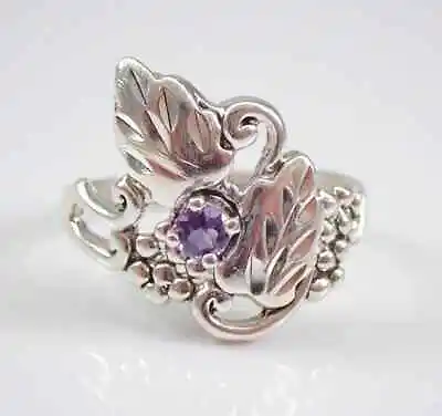 Lab-Created Amethyst 1.40Ct Round Cut Vintage Wedding Ring 14K White Gold Plated • $100.79