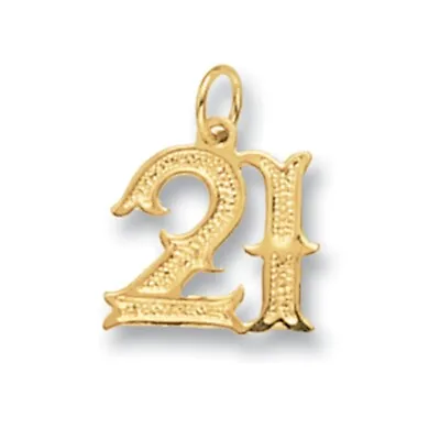 Men's 9ct Gold Old English Font 21st Birthday Necklace • £202.99