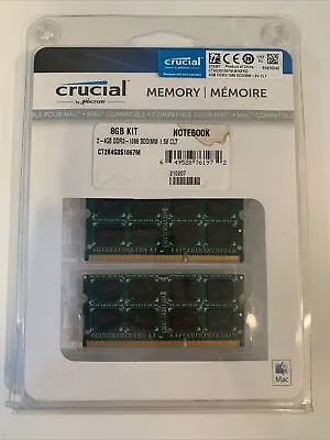 Crucial 8GB Kit DDR3 1066 1.5 CL7 CT2K4G3S1067M 4GB X 2 MacBook Pro Mac Apple • $14.99