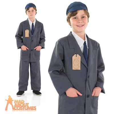 £10.99 • Buy Kids Boys 1940s School Boy Costume WW2 Book Week Day Fancy Dress Outfit