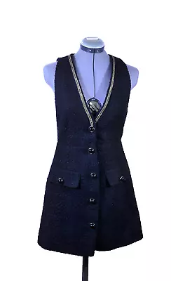 Zara Basic Tweed Fitted Vest In Black XS • $14
