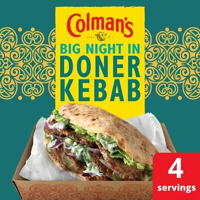 12 X Colman's Big Night In Doner Kebab Seasoning Mix 38g BB April 2025 • £16.95