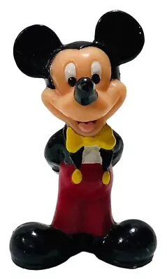 Disney Vintage Mickey Mouse PVC 2.5  Toy Figure Yellow Bow Tie Cake Topper • $7.50