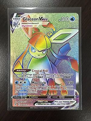 Pokémon Glaceon VMAX | 208/203 | Evolving Skies | Rainbow Full Art | NM • $19.99