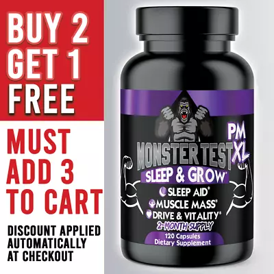 Angry Supplements MONSTER PM XL Testosterone Booster Sleep Aid + Men Pills 120ct • $19.99