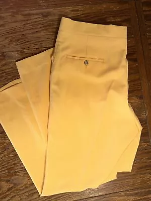 Vintage 70s HUBBARD Slacks Mens DISCO Pants Yellow Flat Front 38 • $39