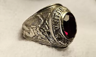 WW2 US Army Ring By TAYLOR MAID 925 Sterling Silver Antique Art Deco Size 10 • $120