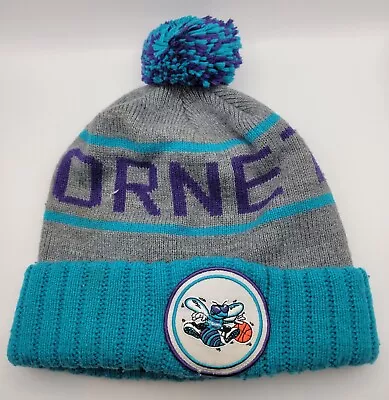 Mitchell & Ness Charlotte Hornets NBA Knit Beanie Winter Pom Hat Throwback Logo • $15