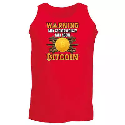 Warning V2 May Spontaneously Talk About Bitcoin - Singlet Vest Unisex Tank Top • $19.95