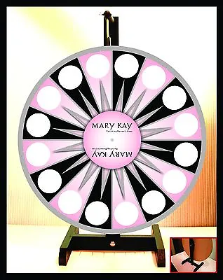 MARY KAY REAL WOOD Prize Wheel 18  Spinning Tabletop Portable GREAT PRICE! • $129