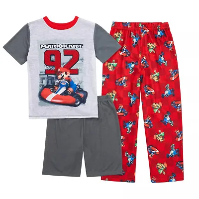 MARIO KART Pajamas Boys Size 6 NWT 92 Three Piece Summer Set • $24