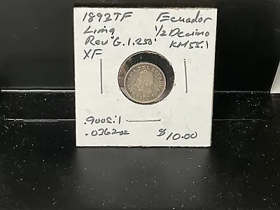 1893 TF Ecuador 1/2 Decimo • $9.30