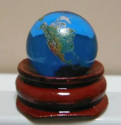 22 Millimeter Globe Marble Glass - Earth Navigation Space-Stand And Gift Bag • $13