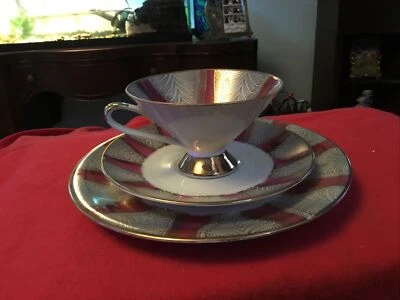 $20 • Buy Bavaria Elfenbein Porzellan Bone China Trio Footed Tea Cup Saucer And Plate