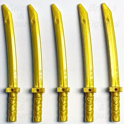 5 X Ninjago LEGO® Pearl Gold Ninja Katana Sword Genuine Minifigure Weapon Part • $8.99