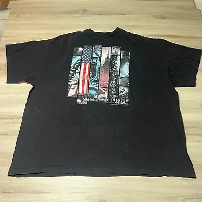 Marc Ecko Shirt Mens 5XLT Black Short Sleeve New York Sky Line American Flag EUC • $18.88