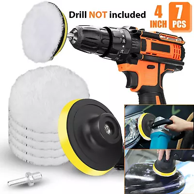 7Pcs 4Inch Polishing Pads Sponge Waxing Foam Buffing Kit Car Polisher For Drill • $9.48