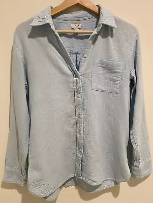 J Crew Womens XS Button Down Classic-Fit Soft Gauze Shirt Light Blue • $17.95